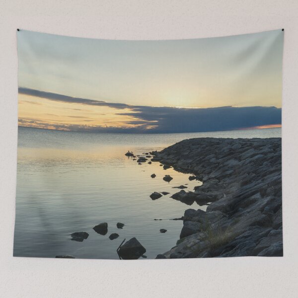 Item preview, Meditative Serenity - Calm Cove and Rocky Promontory Juxtaposition designed and sold by Georgia Mizuleva.