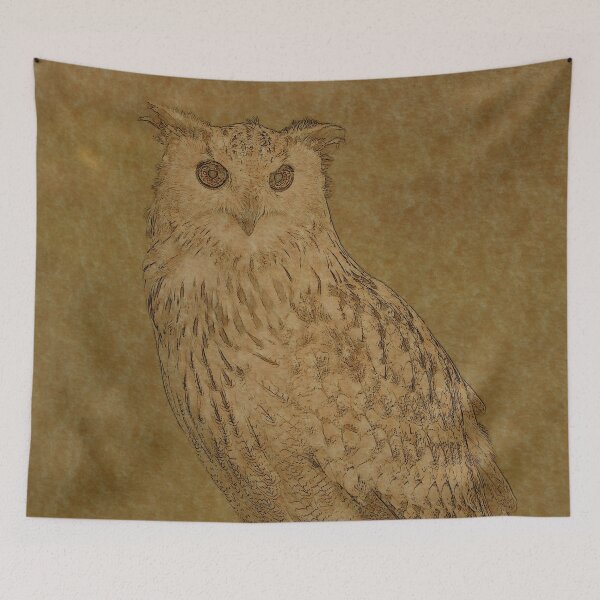 Item preview, Beautiful Long Eared Owl Line Art designed and sold by ClownFishArts.