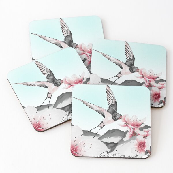 Item preview,  Chinese brush style painting illustration of swallow flying  designed and sold by Hatomomox.