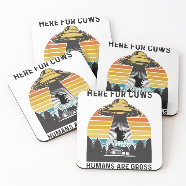 Item preview, Here for the cows humans are gross, funny cow lovers shirt, aliens taking cows from the earth designed and sold by kind4you.