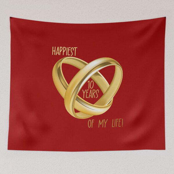 Item preview, Happiest 10 Years of My Life! (on Red) designed and sold by PawsitiveMum.