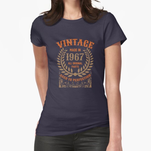 Vintage Made In 1967 Distressed Birthday Gift Fitted T-Shirt