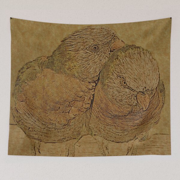 Item preview, Rainbow Lorikeet Line Art designed and sold by ClownFishArts.