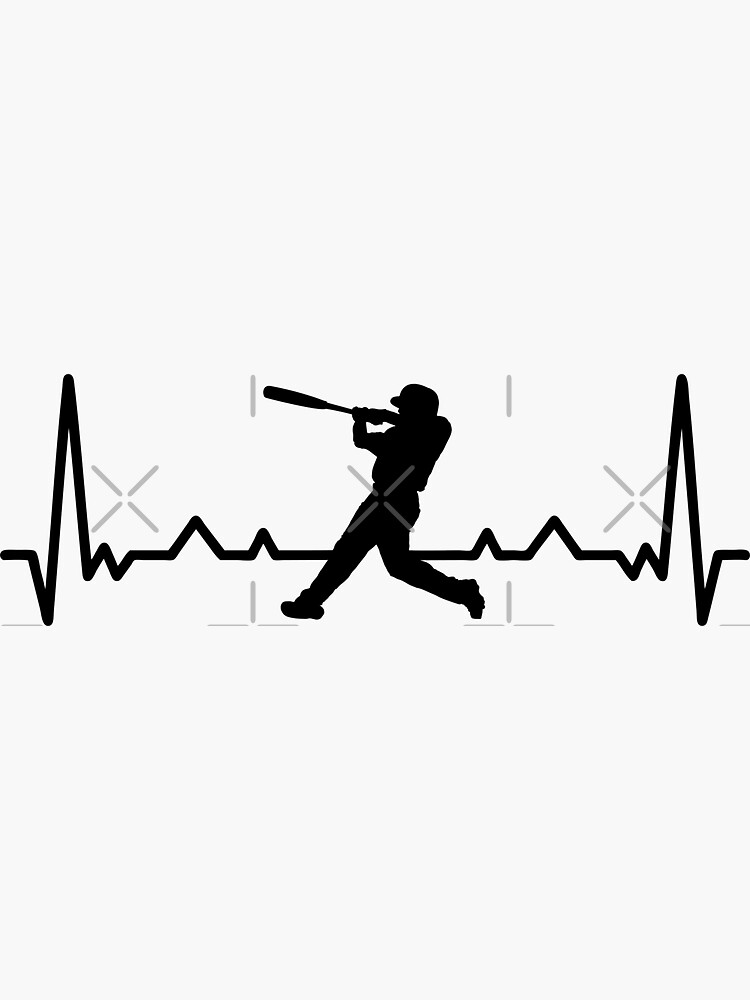 "Softball heartbeat baseball heart beat pulse" Sticker by pixxart