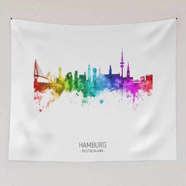 Artikelvorschau, Hamburg Germany Skyline entworfen und verkauft von ArtPrints.