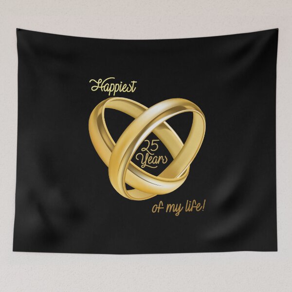 Item preview, Happiest 25 Years of My Life! (on Black) designed and sold by PawsitiveMum.