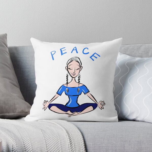 Peace in Yoga Throw Pillow