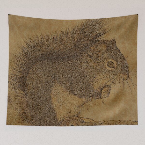 Item preview, Beautiful Red Squirrel Line Art designed and sold by ClownFishArts.