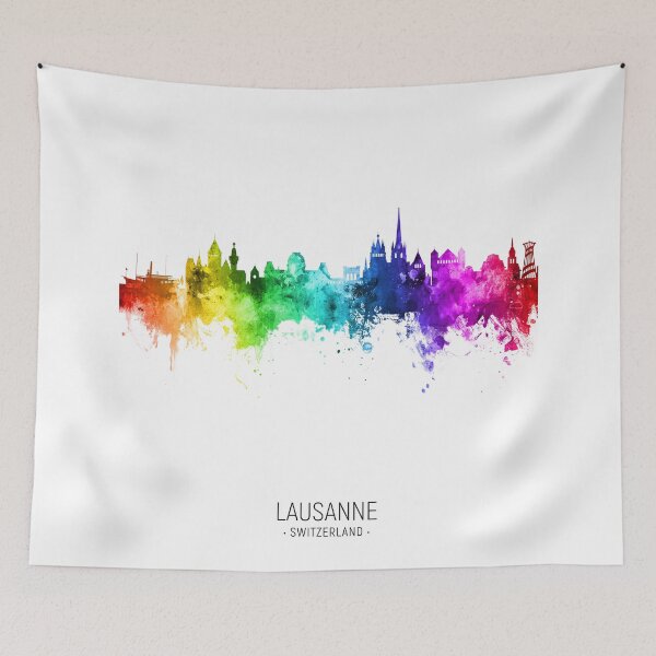 Item preview, Lausanne Switzerland Skyline designed and sold by ArtPrints.