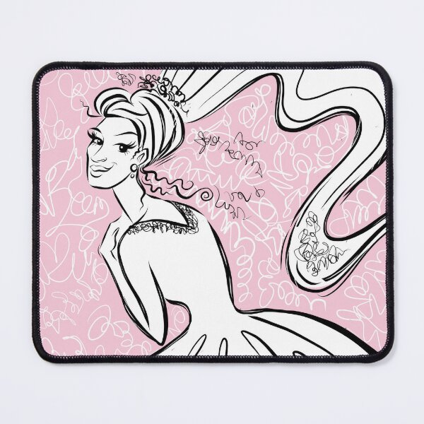 Girl in a White Wedding Dress Mouse Pad