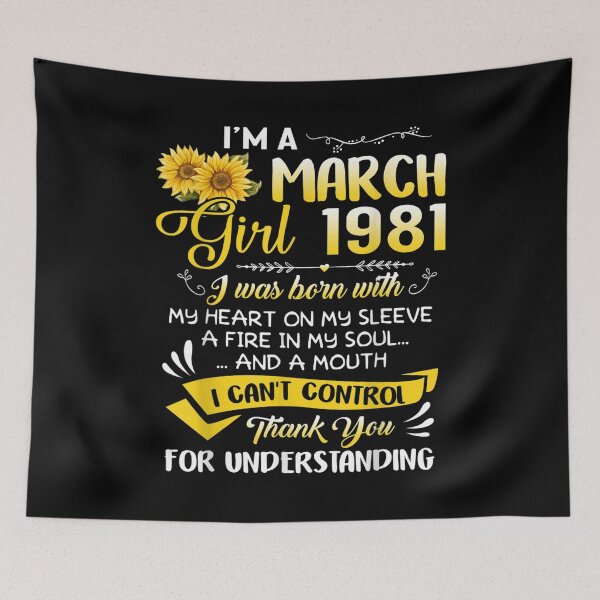 Item preview, I'm A March Girl 1981 Sunflower 41st Birthday  designed and sold by vergielx.