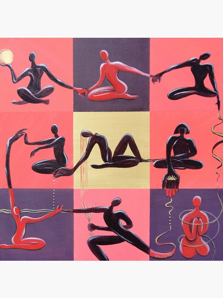 Thumbnail 3 of 3, Throw Pillow, Yoga Positions designed and sold by Giselle Luske.