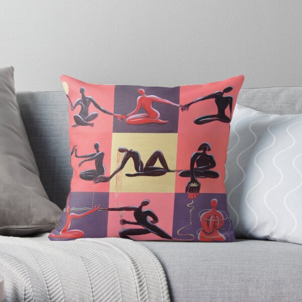 Yoga Positions Throw Pillow