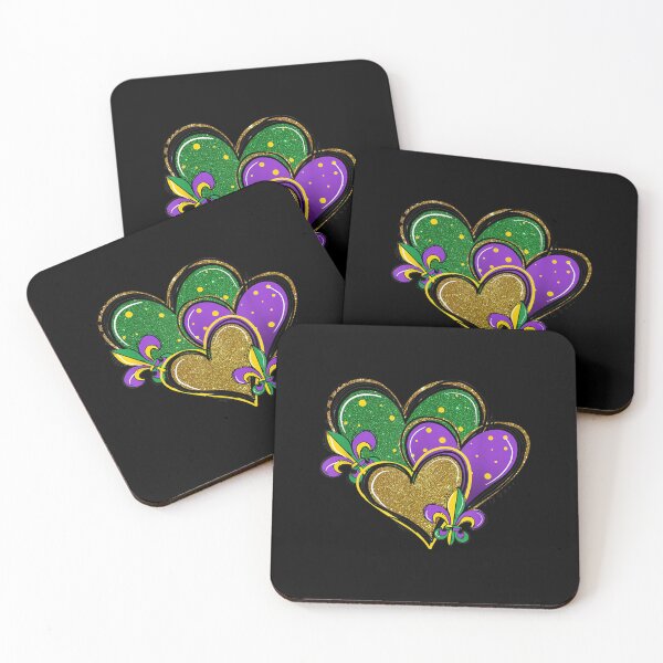 Artikelvorschau, Karneval-Herz-Glitter-Druck Fleur de Lis Symbol lustig entworfen und verkauft von laurenm233.