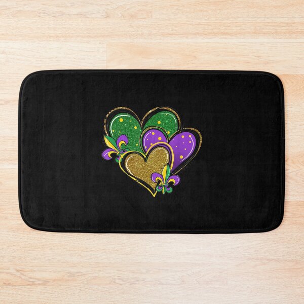 Item preview, Mardi Gras Heart Glitter Print Fleur De Lis Symbol Funny  designed and sold by laurenm233.
