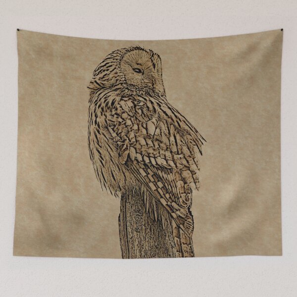 Item preview, Impressive Snowy Owl Line Art designed and sold by ClownFishArts.