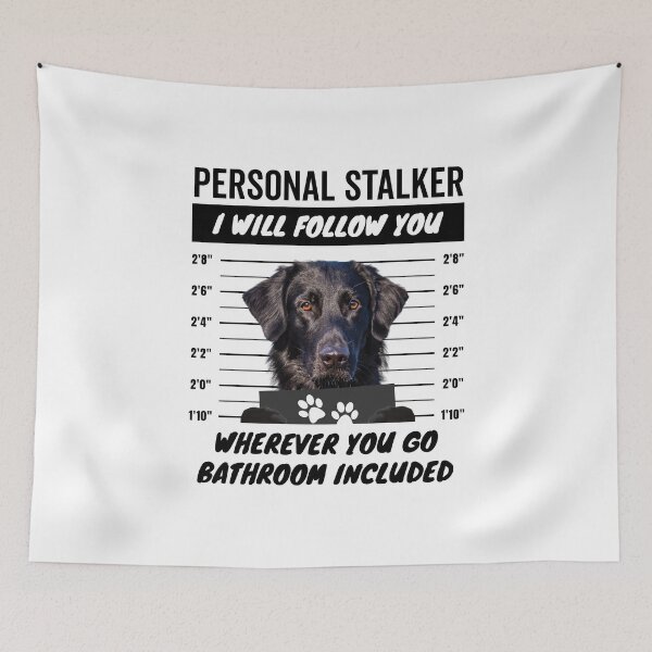Item preview, Personal Stalker Dog – Black Flat Coated Retriever designed and sold by More Cute Dogs.
