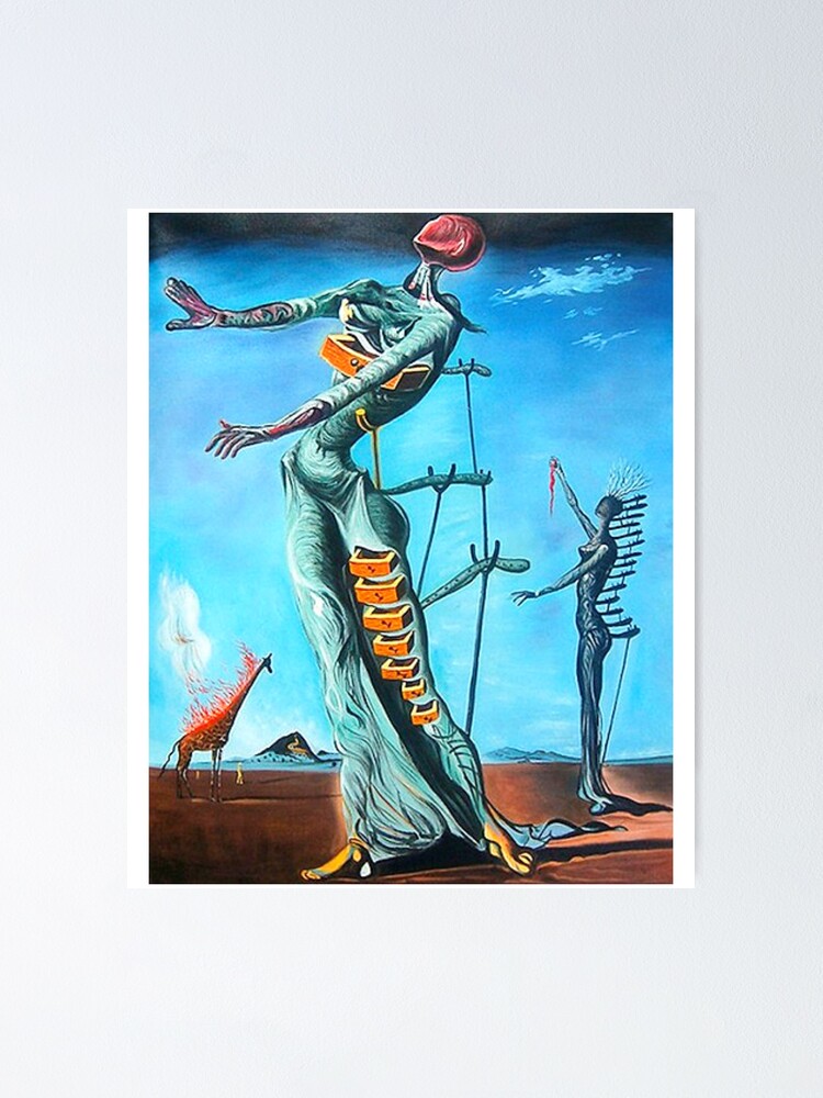 Painting Picture Poster Art Salvador Dali The Burning Giraffe Framed Print 