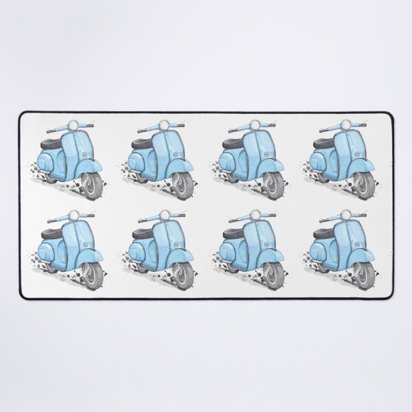 Artikel-Vorschau von Blauer klassischer Vintage-Roller im europäischen Stil, designt und verkauft von Anya Illustration Studio.
