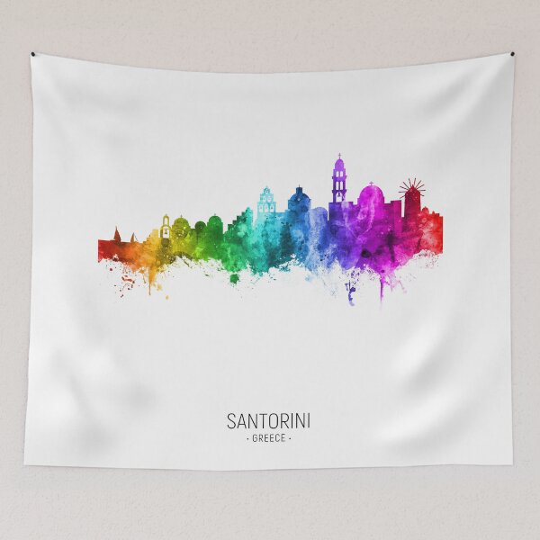 Aperçu de l'œuvre Santorini Skyline créée et vendue par ArtPrints.