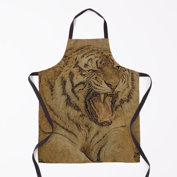 Item preview, Scary Tiger Line Art designed and sold by ClownFishArts.