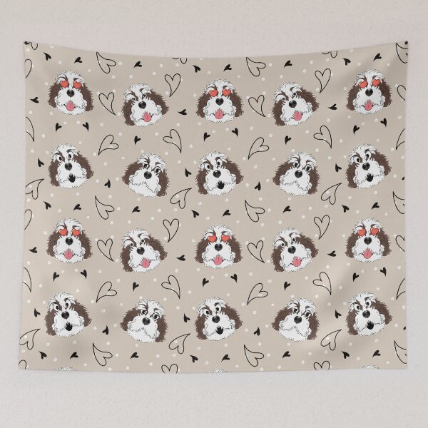 Item preview, Funny Chocolate White Bernedoodle Emoji designed and sold by Lulupainting.