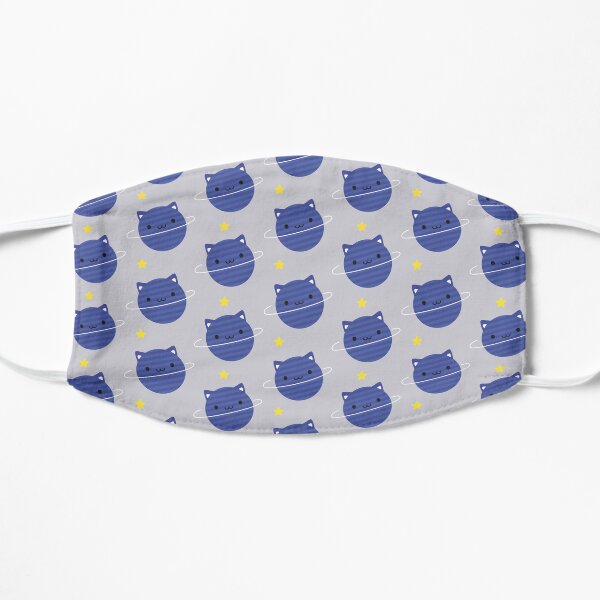 Kawaii Cat Planet in Space Flat Mask