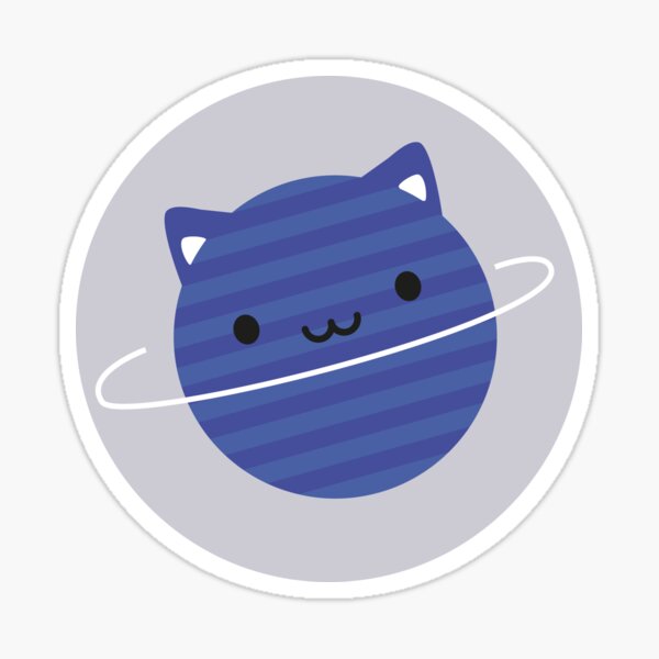 Kawaii Cat Planet in Space Sticker