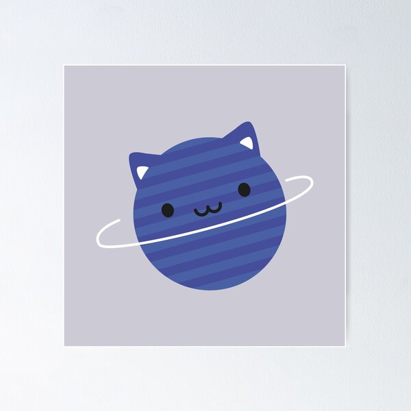 Kawaii Cat Planet in Space Poster