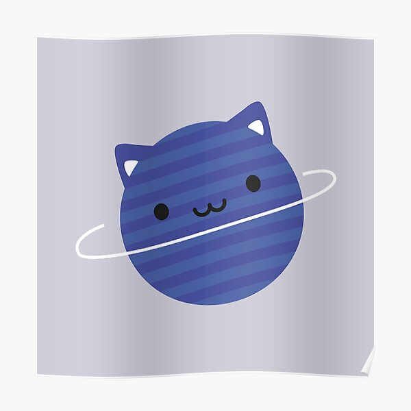 Kawaii Cat Planet in Space Poster