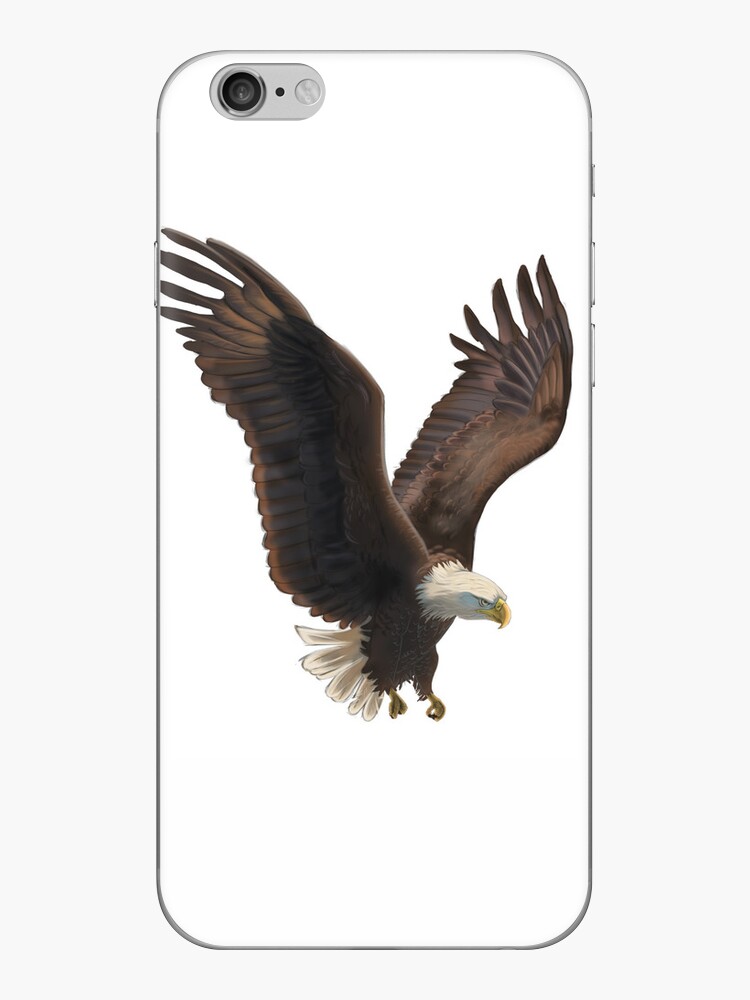 Vinilo para iPhone «Águila calva aterrizando con las alas abiertas» de  Julezdrawing | Redbubble