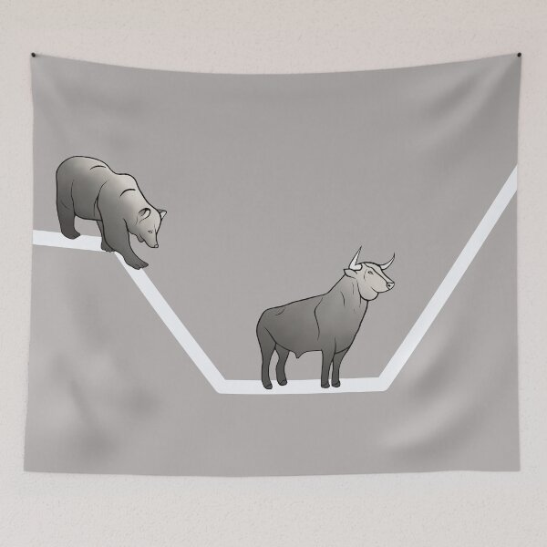 Item preview, Stock prices with bull and bear designed and sold by SB_Kunst.