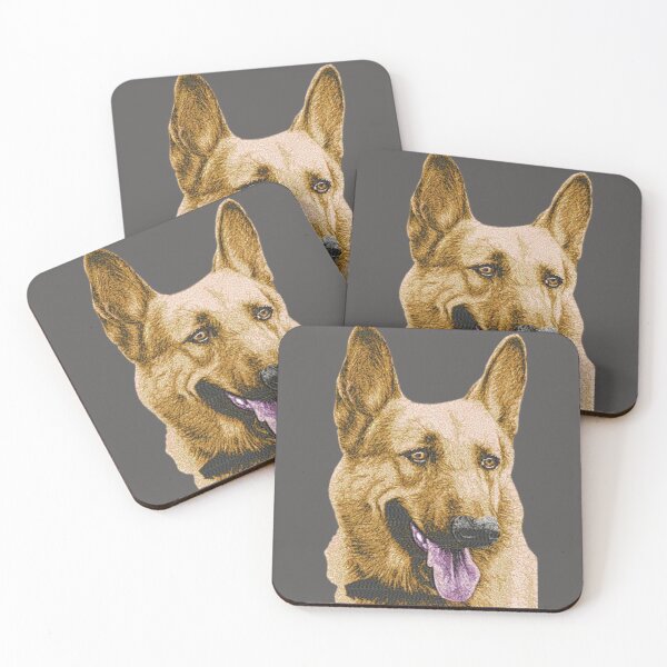 Item preview,  Machine embroidery, Embroidered German Shepherd, Alsatian, Stitch crafting, unique embroidered art designed and sold by RudolphBarnard.