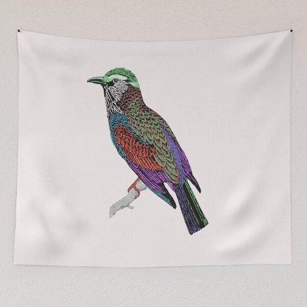 Item preview, Machine embroidery, Embroidered Bird Roufus, Stitch crafting, unique embroidered art designed and sold by RudolphBarnard.