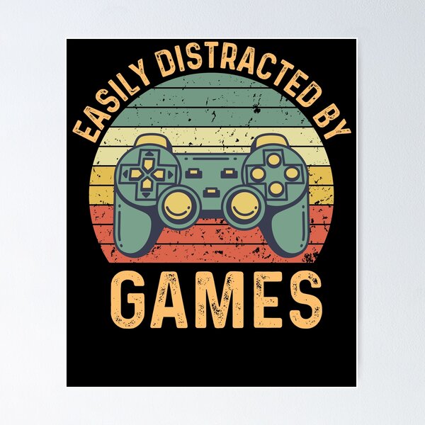 Item preview, Easily Distracted By Games | Retro Gaming | Vintage Gamer designed and sold by AlexaTees.
