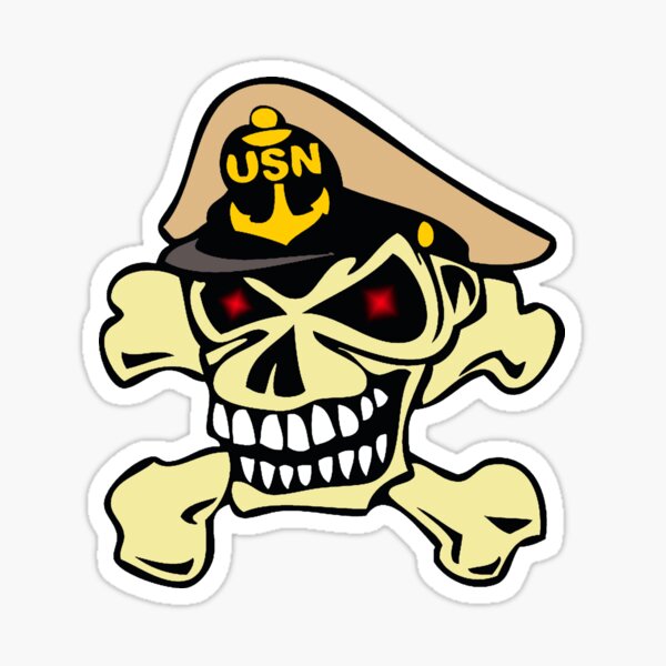 US Navy Chief Skull Sticker