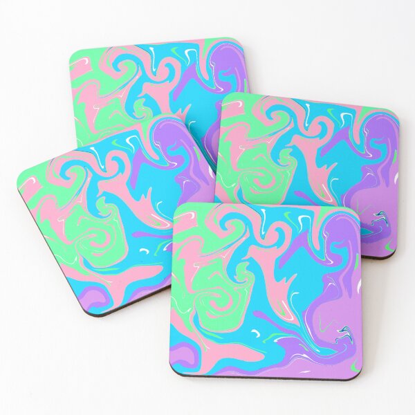 Item preview, Abstract Vibrant Liquid Art Pattern Blue, Purple, Green and Pink designed and sold by quinellie.