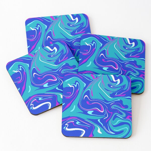 Item preview, Abstract Vibrant Liquid Art Pattern Blue, Purple, Mint Blue, and White designed and sold by quinellie.