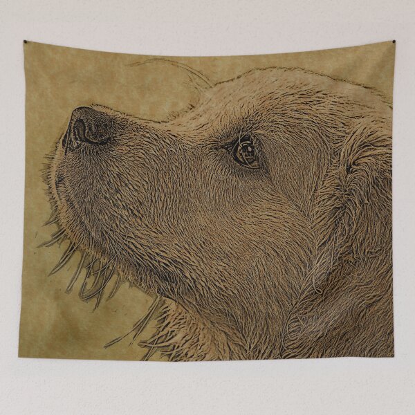 Item preview, Beautiful Golden Retriever Line Art designed and sold by ClownFishArts.