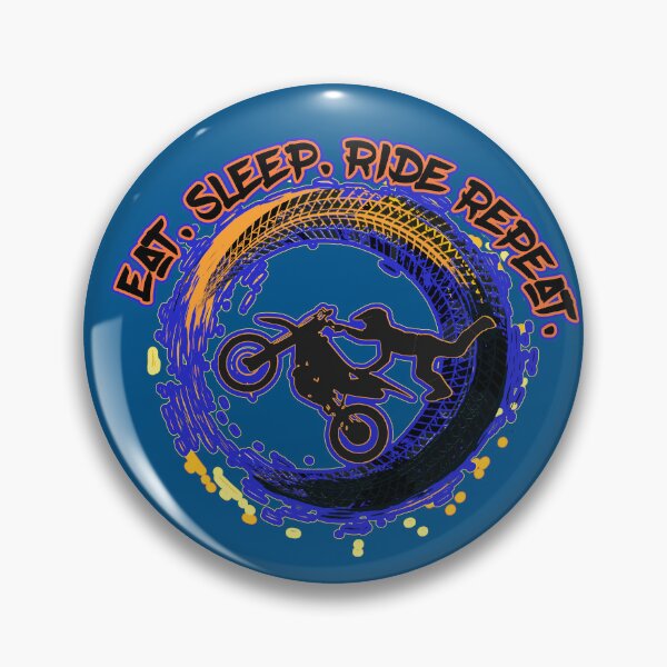Item preview, Blue and Orange Eat Sleep Ride Repeat Dirt Bike Motocross  designed and sold by FamilyCurios.