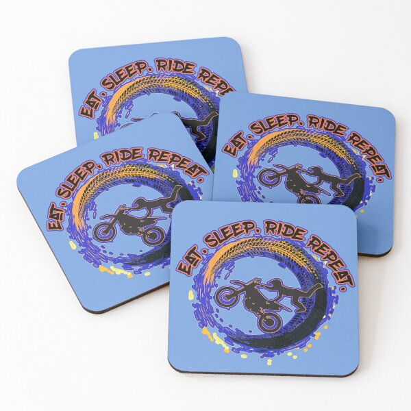 Item preview, Blue and Orange Eat Sleep Ride Repeat Dirt Bike Motocross  designed and sold by FamilyCurios.