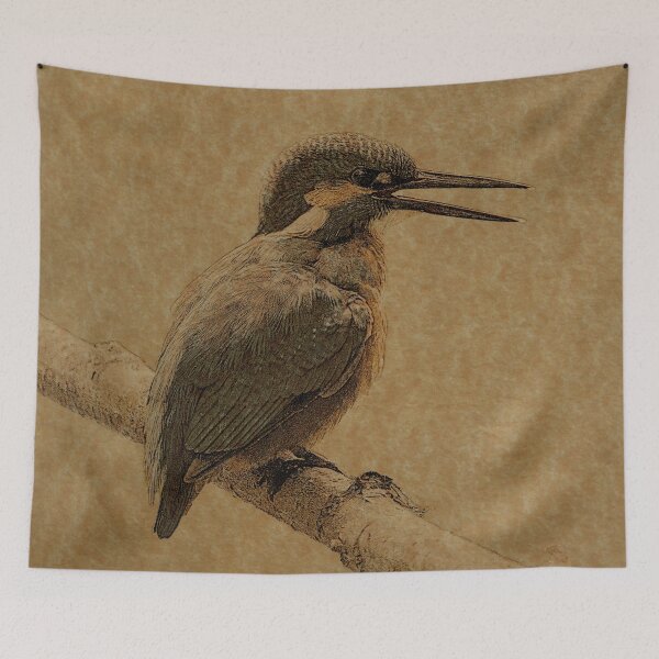 Item preview, Superb Kingfisher Line Art designed and sold by ClownFishArts.