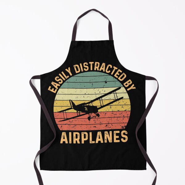 Item preview, Easily Distracted By Airplanes Retro Vintage Funny Airplane designed and sold by AlexaTees.