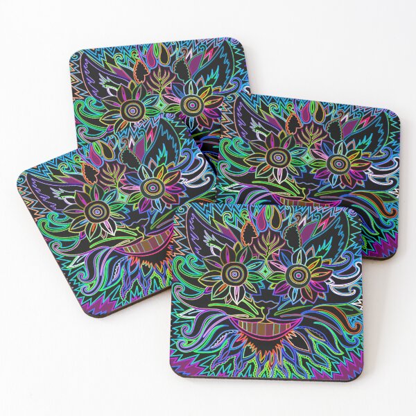 Item preview, Neon Doodles, Bad trip, Neon Dragon, Flower Eyes, Chesire Cat, Neon Dreams, Electric Dreams, Electric doodles, cool,  designed and sold by Nostrathomas66.