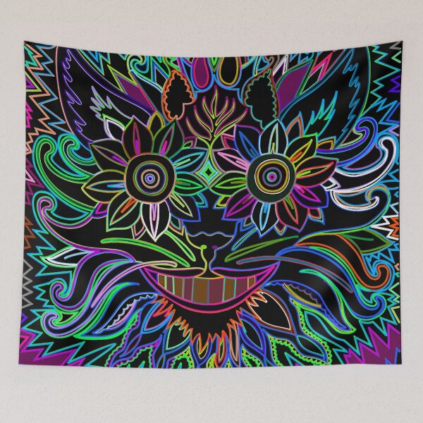 Item preview, Neon Doodles, Bad trip, Neon Dragon, Flower Eyes, Chesire Cat, Neon Dreams, Electric Dreams, Electric doodles, cool,  designed and sold by Nostrathomas66.