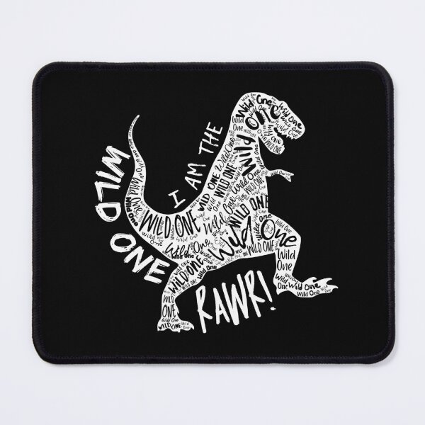 Item preview, I am the Wild One T-Rex Dinosaur White Silhouette Typography Art designed and sold by Cawaiico.