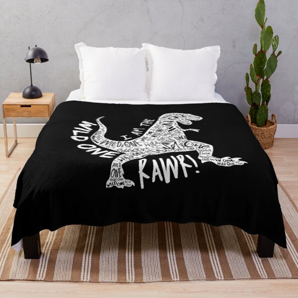 Item preview, I am the Wild One T-Rex Dinosaur White Silhouette Typography Art designed and sold by Cawaiico.