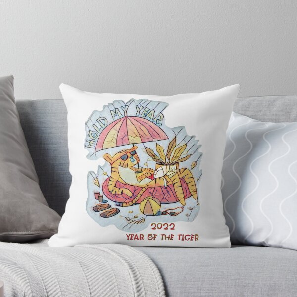 Item preview, Lunar New Year - 2022 Year of the Water Tiger - Hold My Year - Ironic Satiric Cartoon designed and sold by zicutza.