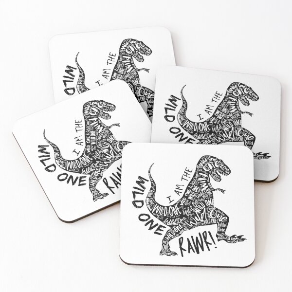 Item preview, I am the Wild One T-Rex Dinosaur Black Silhouette Typography Art designed and sold by Cawaiico.