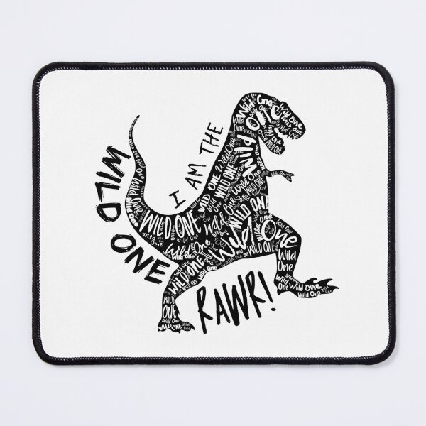 Item preview, I am the Wild One T-Rex Dinosaur Black Silhouette Typography Art designed and sold by Cawaiico.
